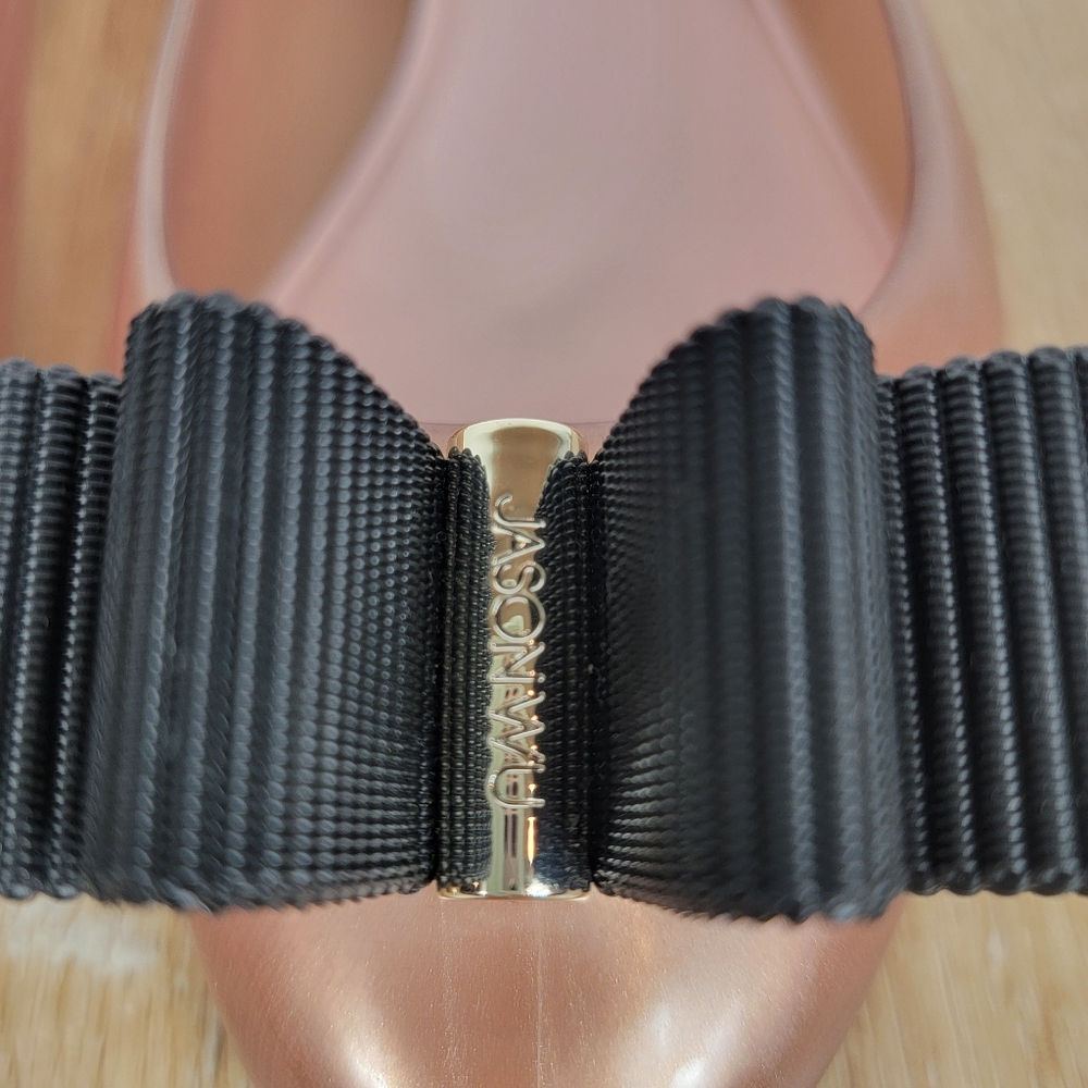 Melissa + Jason Wu Rose Gold Jelly Shoe with Black Bow - Picture 4 of 11